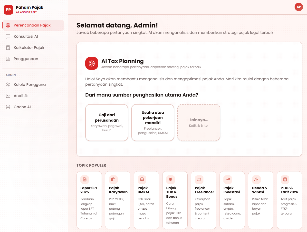 Tax Planner Dashboard