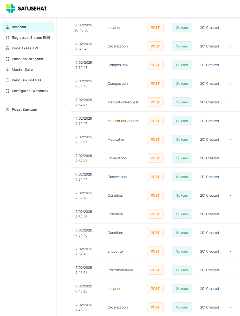 SEHA+ SATUSEHAT Integration Proof